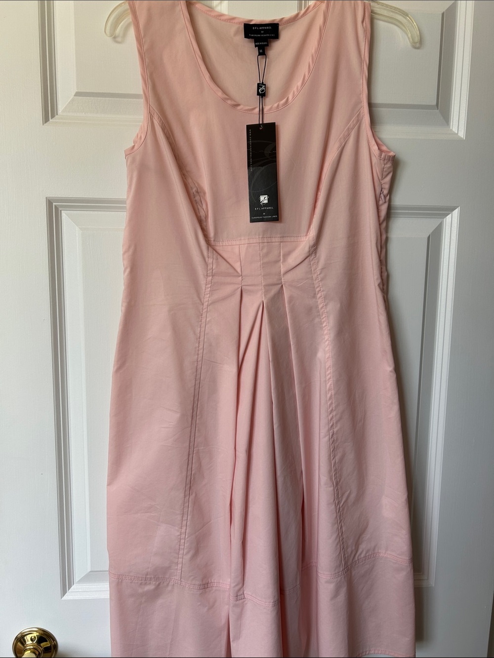 Elie Tahari Soft Pink Sleeveless A-Line Dress with Back Lace-Up